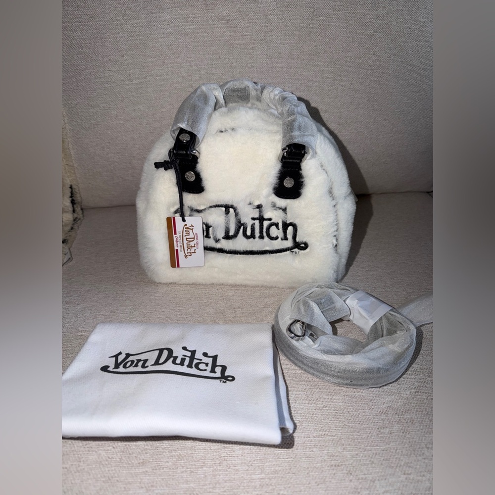 SOLD - Von Dutch Black and White Faux Fur Mini Bag - Picture 8 of 9